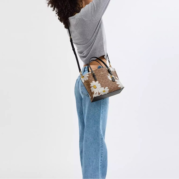 NWT💃Coach Mollie Tote Crossbody Bag 25 In Signature Canvas With Floral Print - Picture 10 of 12